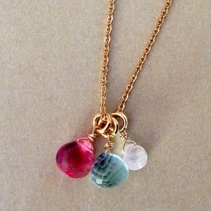 New Elegant Multi-Color Gemstone Necklace